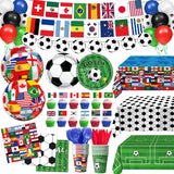 Soccer Party Decorations Set for Kids – 24-Guest All-in-One Safe Tableware & Balloons
