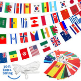 100 Countries Wall Flag Garland – 82Ft Vibrant Bunting for Living Room & Bedroom Global Aesthetic