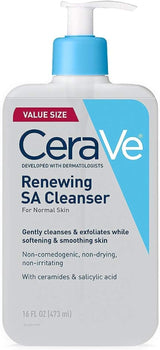 CeraVe Renewing Salicylic Acid Cleanser – Clean, Unscented Exfoliation for Streamlined Skincare