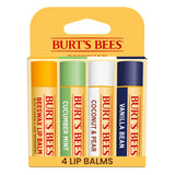 Burt's Bees 24 Hour Hydration Lip Balm – Nightly Bedtime Moisturizer for Dry Chapped Lips, 4-Pack Sampler