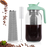 Simple 64 oz Mason Jar Coffee Brewer, Neutral-Toned Cold Brew Pitcher for Intentional Living