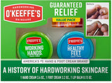 O'Keeffe's Lip Repair and Cream Set – Nightly Bedtime Self-Care Ritual for Cracked Hands, Dry Feet, and Chapped Lips