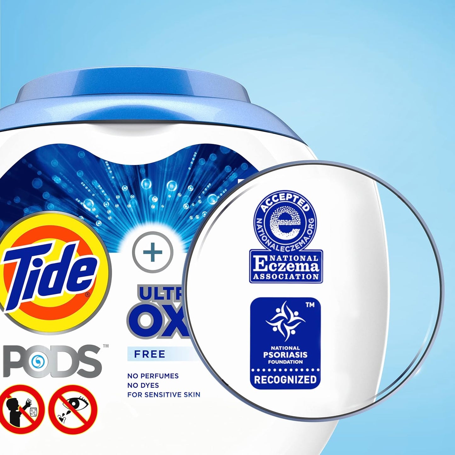 Tide PODS Ultra Oxi Free and Gentle Laundry Detergent Packs, 57 Count – Hypoallergenic Laundry Pods Safe for Nursery and Kids' Rooms