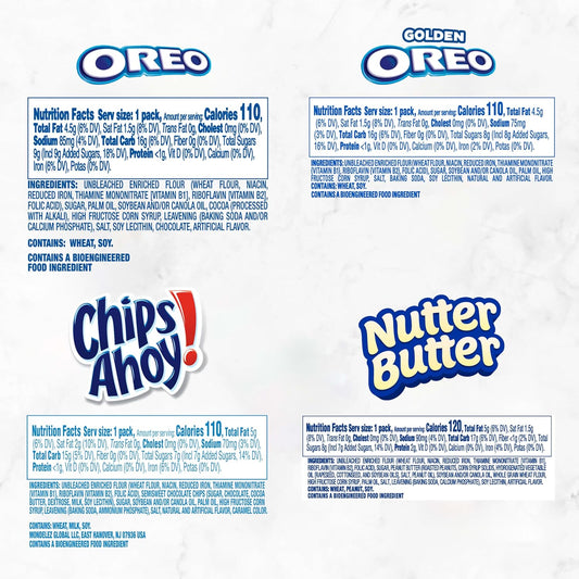 two cookies per pack for pre-portioned, calorie-aware snacking