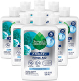 Seventh Generation Power+ Dishwasher Rinse Aid Fragrance Free Plant Based Formula for Sensitive Family Wellness