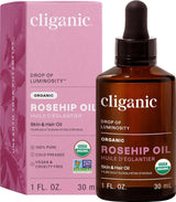 Cliganic Organic Rosehip Seed Oil for Face, Nightly Self-Care Ritual & Mindful Skincare