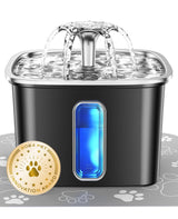 VEKEN Cat Water Fountain Stainless Steel – Less-Is-More Hydration Station, 108oz Neutral-Toned Auto Pet Bowl