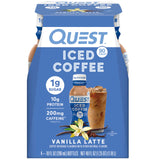 Quest Nutrition Iced Coffee Vanilla Latte Grab-and-Go Morning Coffee Replacement with 10g Protein for Commute and Car Cup Holder