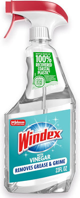 Windex Vinegar Glass Cleaner for Bathroom Wind-Down Routines, Streak-Free Mirror Shine