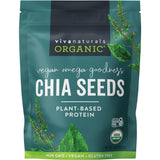 Viva Naturals Organic Chia Seeds 16 oz – Quick Plant Protein Topping for Office Smoothies and Focused Workday Snacking