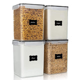 Vtopmart 5.2L Airtight Black Flour and Sugar Storage Containers 4-Pack – Sleek Canisters for an Aesthetic, Camera-Ready Pantry