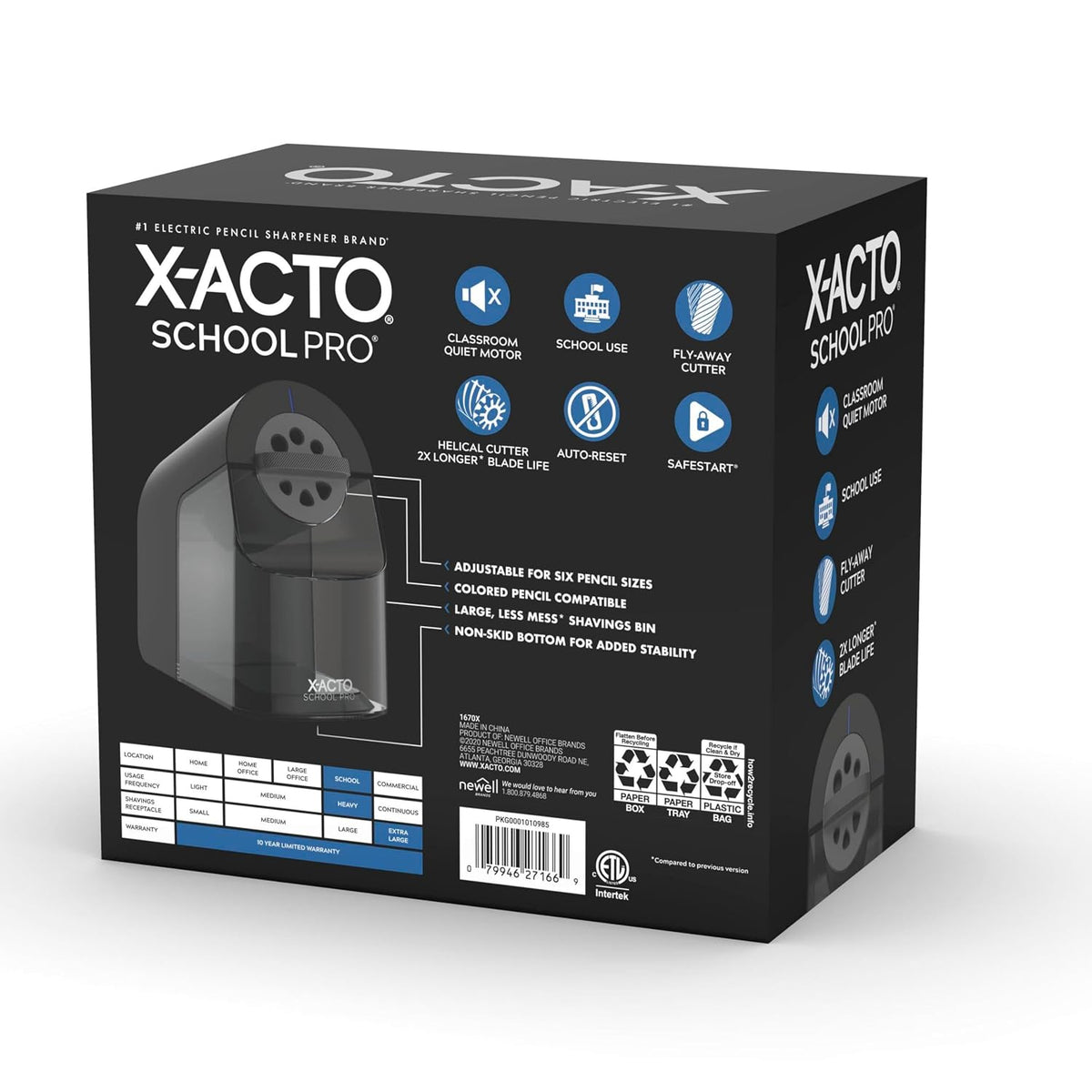 X-ACTO Electric Sharpener for Kids' Homework Station, Six-Size Dial and Slip-Resistant Base for Family Use