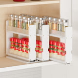 SpaceAid Bamboo Pull Out Spice Rack Organizer – Warm Natural Finish for Farmhouse Kitchen Cabinet Styling
