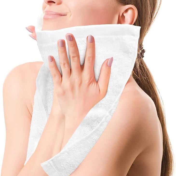 Yoofoss Bamboo Washcloths 10 Pack in Neutral Tones – Simple Face Cloths for Clutter-Free Bathroom