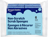 Amazon Basics Heavy Duty Scrub Sponges for Patio Grills, Abrasive Side for Burnt-On BBQ Grease