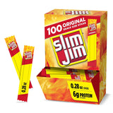 Slim Jim Smoked Meat Sticks, Original Flavor – Father's Day Bulk Snack Gift for Dads and Husbands, 6g Protein, 100 Count