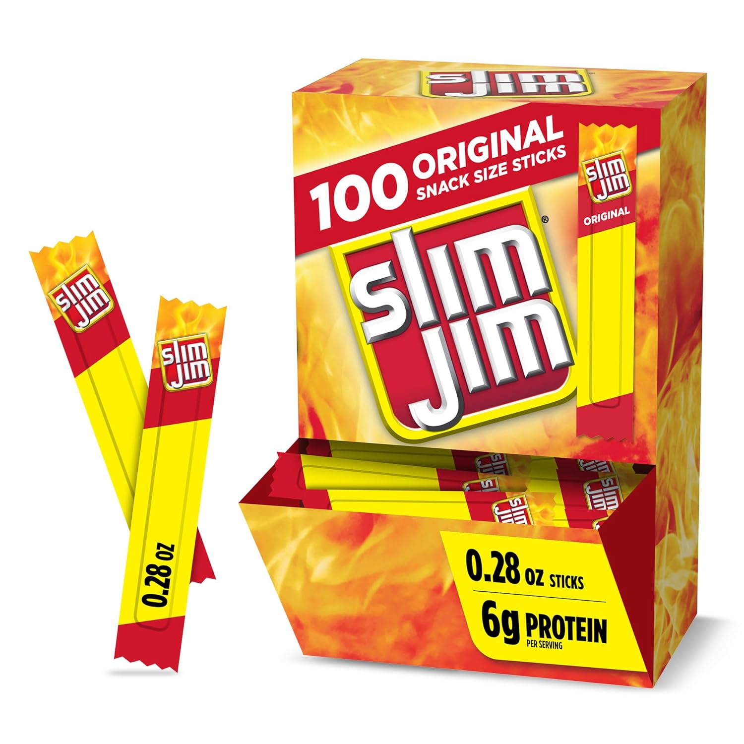 0.28 oz snack-size individually wrapped meat sticks in 100, 120, or 200 count boxes
