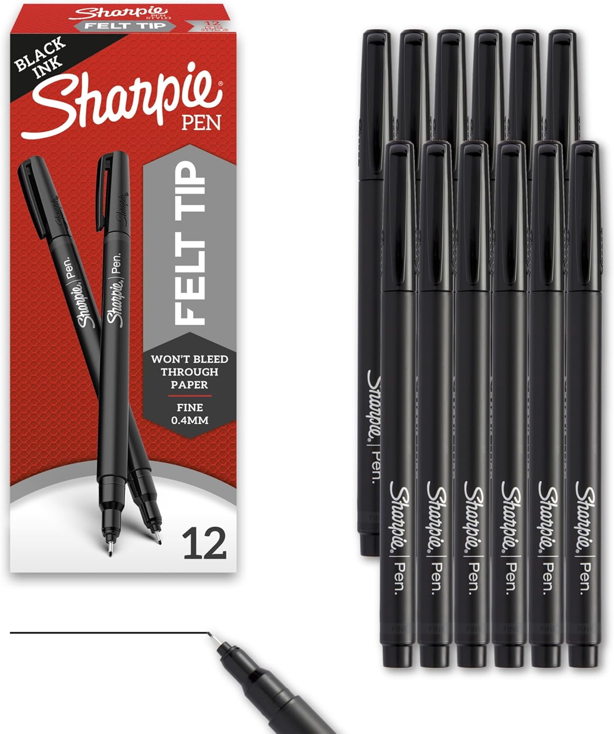0.4mm fine-point felt tip for high-precision detail and control