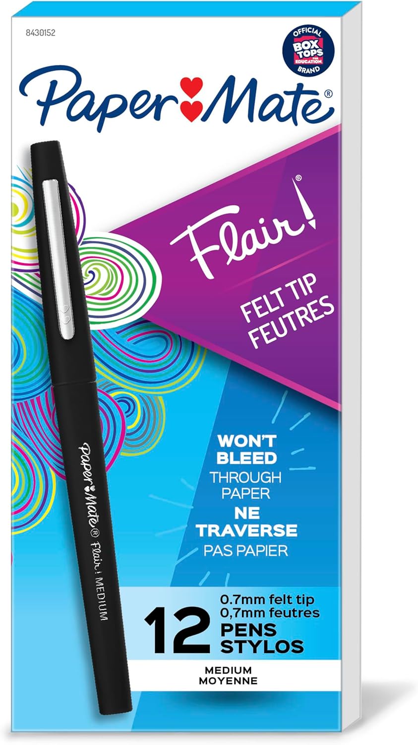 0.7mm medium point felt tip for clear, expressive lines