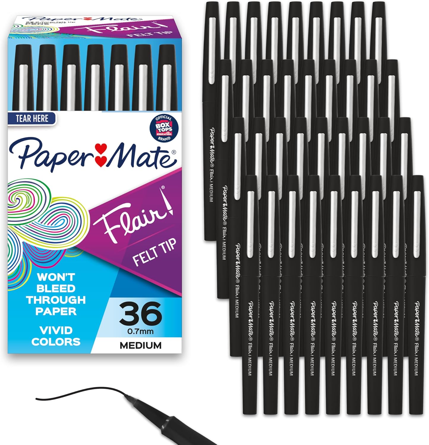 0.7mm medium point felt tip for clear, expressive lines