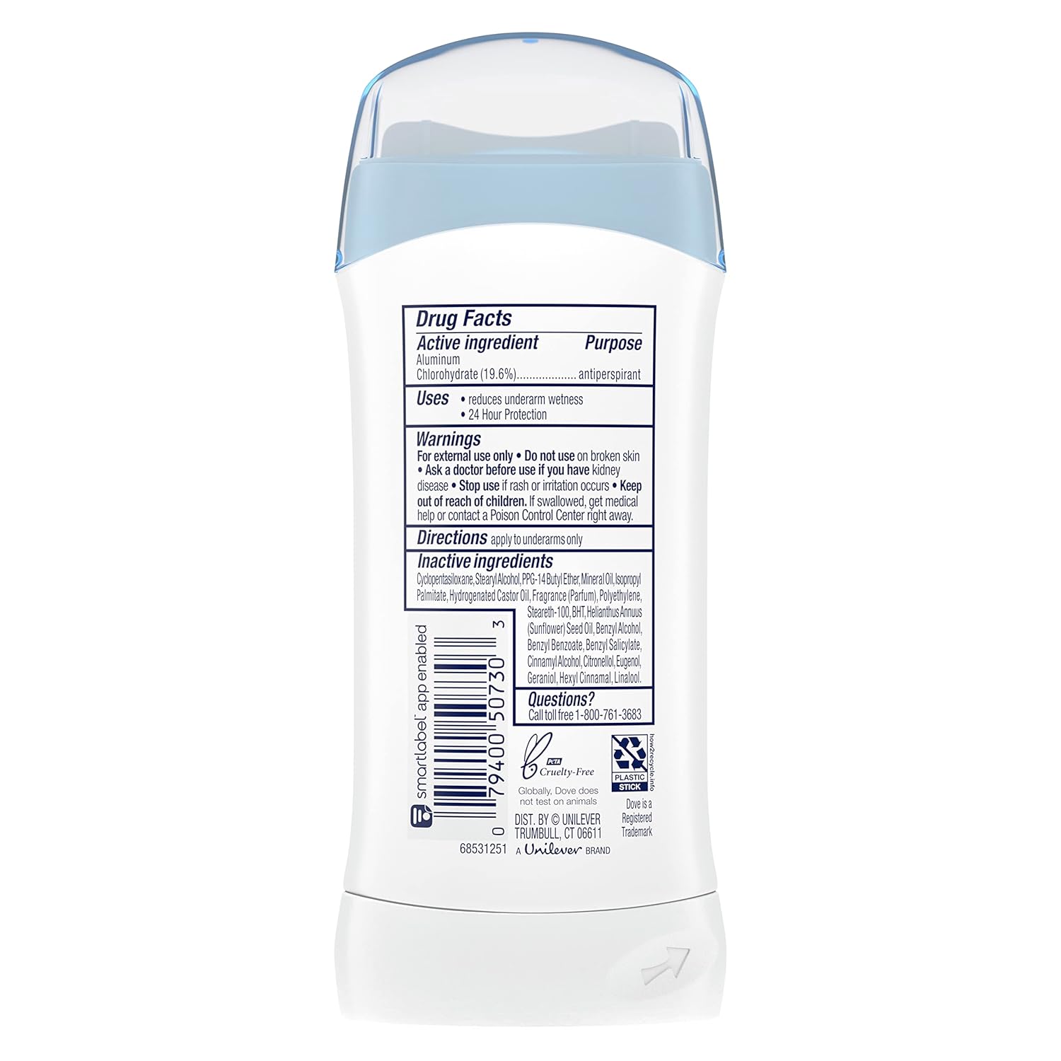 0% alcohol (ethanol) formula gentle on freshly shaved underarm skin