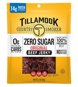 Tillamook Country Smoker Zero Sugar Beef Jerky – Mindful Keto Snack for Self-Care Pantry Routines, 14g Protein