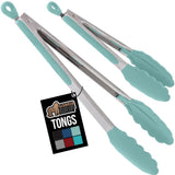 GORILLA GRIP Silicone Tongs – Scratch Free Nonstick Pan Safe Cooking Tools, Heat Resistant Up to 484°F, 2-Pack