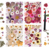 Craft Buds Dried Pressed Flowers for Resin Kids' Craft Projects – Safe Family DIY with Tweezers, 110+ Botanicals