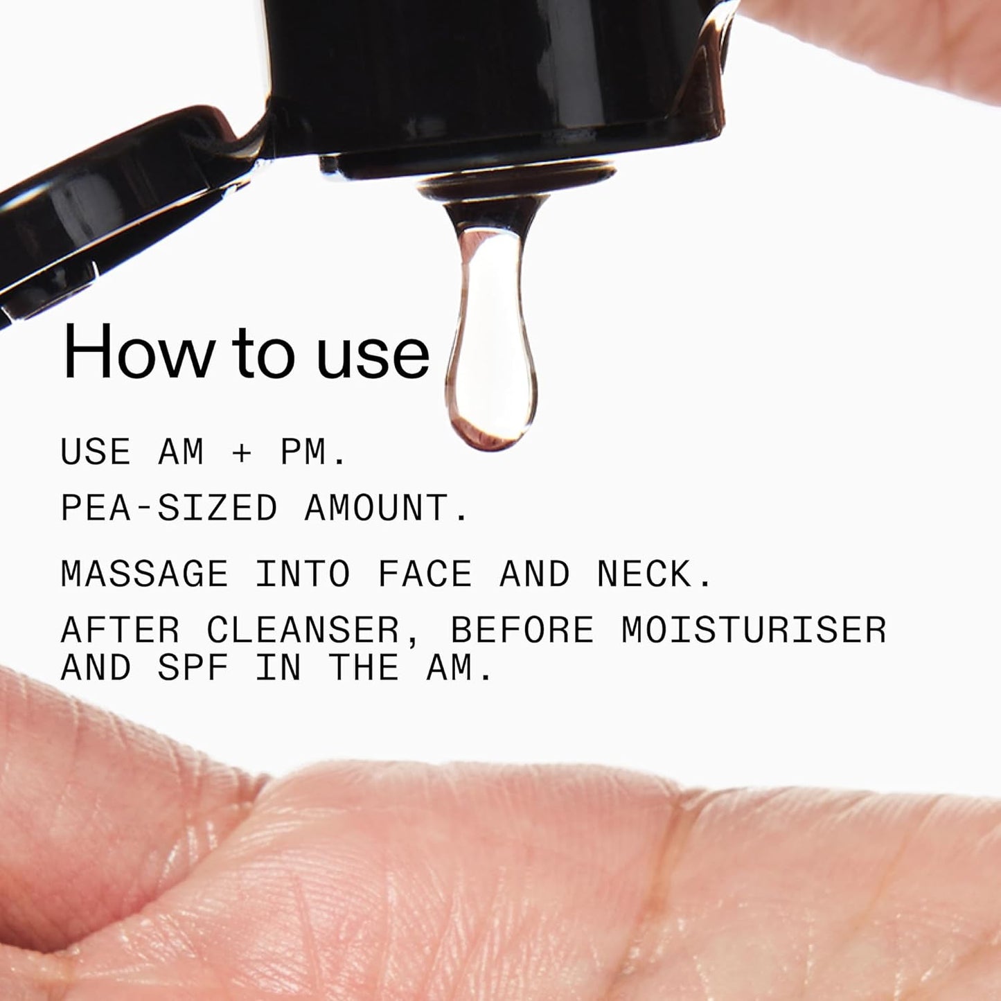 1.01 fl oz dropper-style serum designed for pea-sized am and pm application