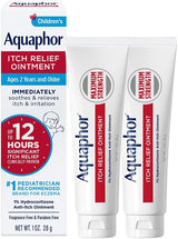 Aquaphor Children's Itch Relief Ointment for Kids – 1% Hydrocortisone Cream for Eczema, Insect Bites & Rashes, 1 Oz Tube, Pack of 2