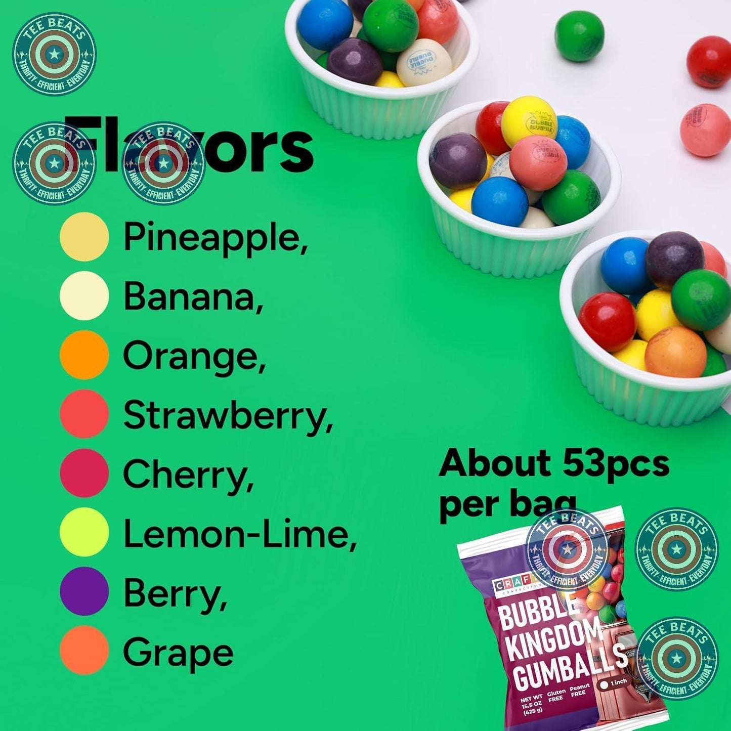 1 inch (25 mm) oversized gumball diameter for buffet-friendly visual presence