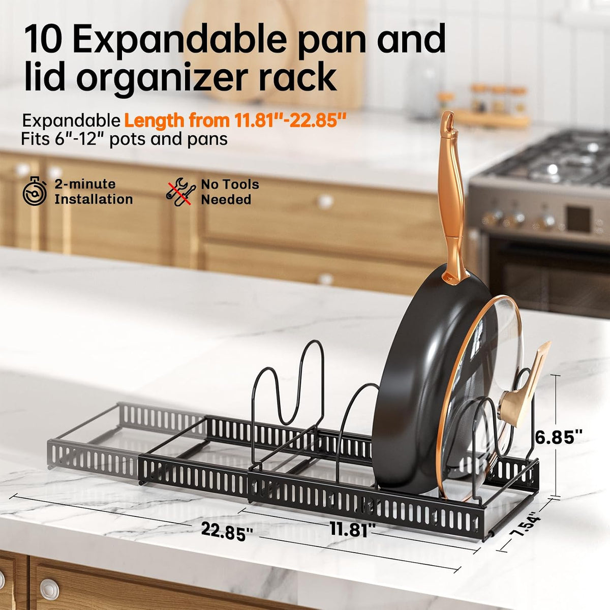 10 adjustable/removable dividers (also available in 12, 14, and 20 divider configurations)