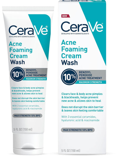 10% benzoyl peroxide (maximum otc strength) for clearing and preventing acne