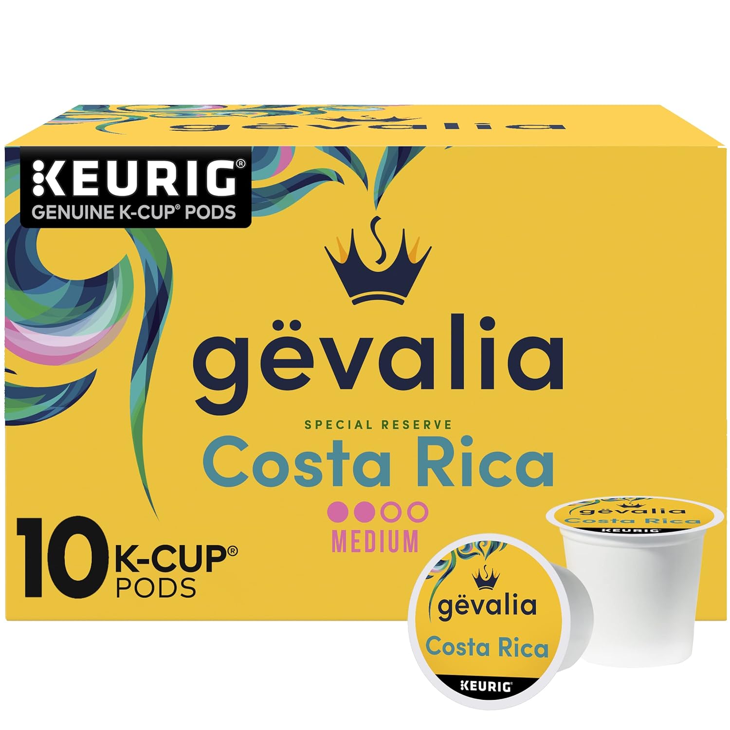 10-count box of k-cup pods for single-serve brewing