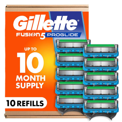 10-count pack of 5-blade fusion5 proglide razor blade refills