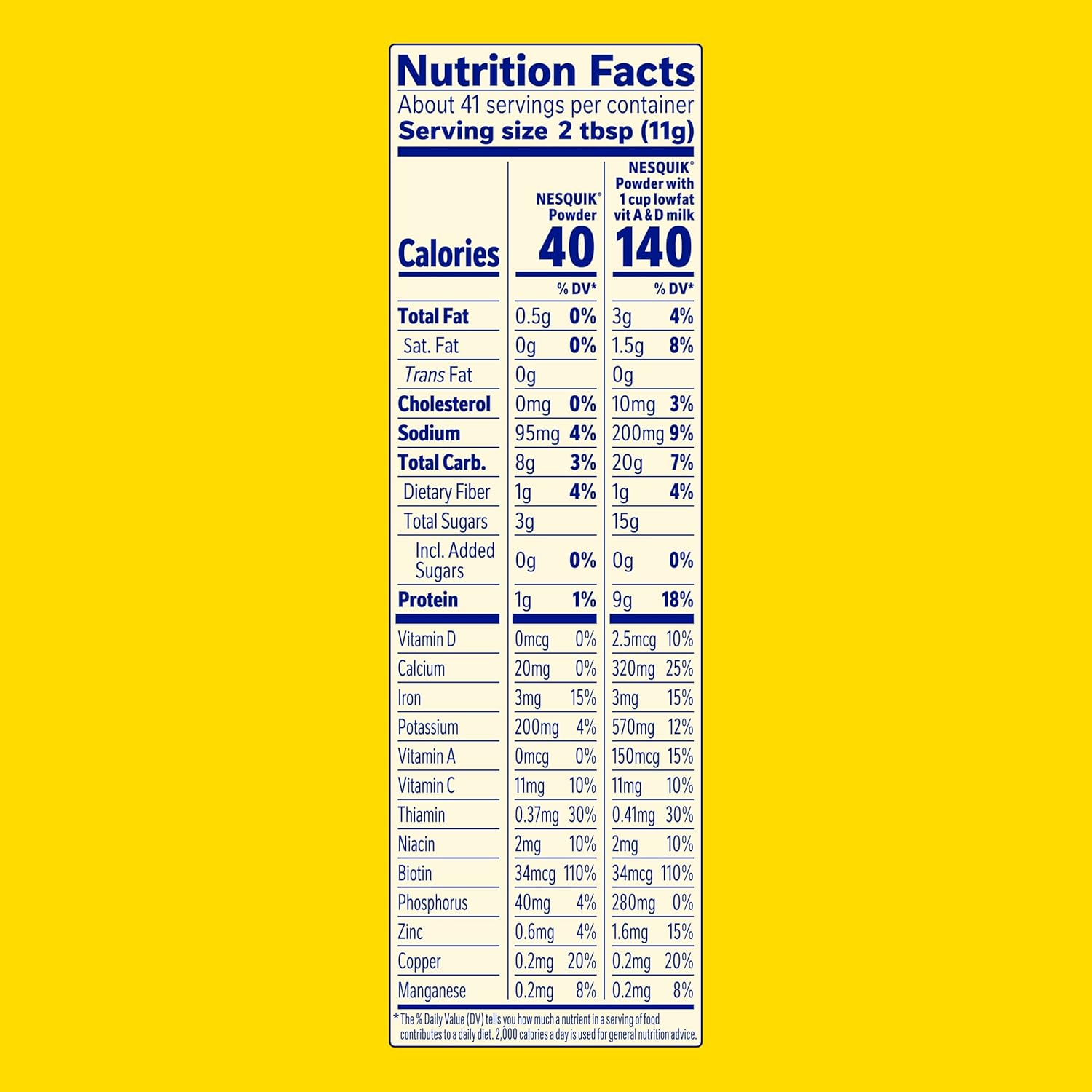 10 essential vitamins and minerals including calcium from tricalcium phosphate