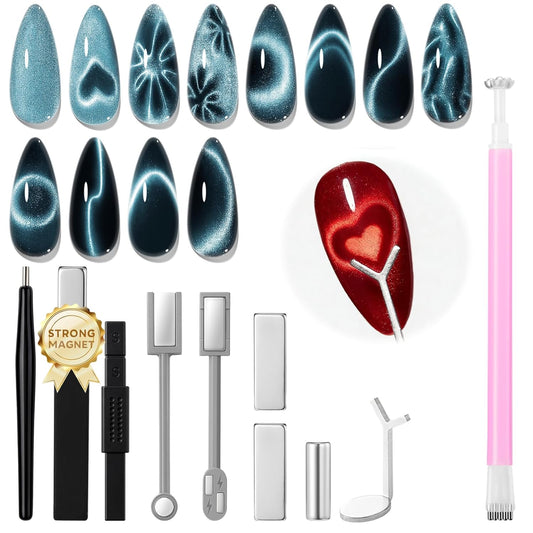 10-piece magnet tool set including magnetic wand, magnetic pen, and y-shaped metal guide