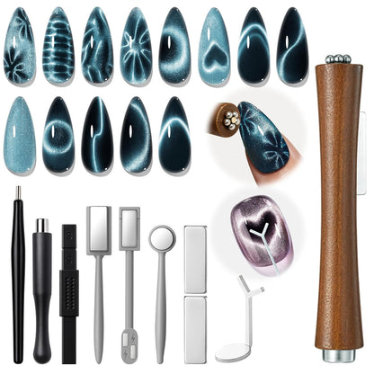 10-piece set including heart, round, square, double-head, and 3-in-1 pen magnets in varied shapes and sizes