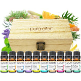 PURA D'OR Organic Perfect10 Essential Oils Set – Premium Birthday Gift for Women and Mom in a Wood Box