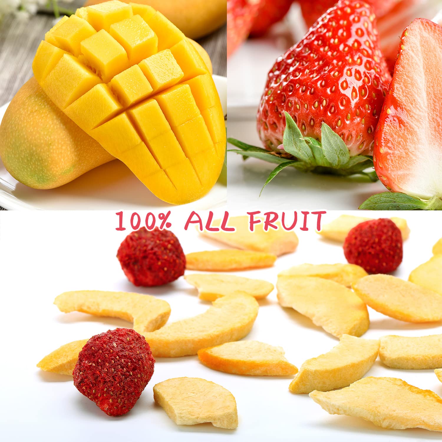 100% all-natural with no added sugar, no artificial colors, and no preservatives