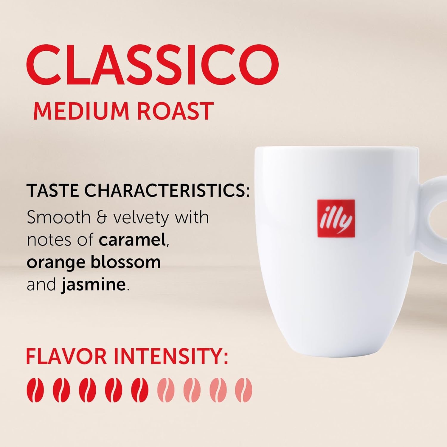 100% arabica coffee with only the top 1% of beans selected through meticulous quality control