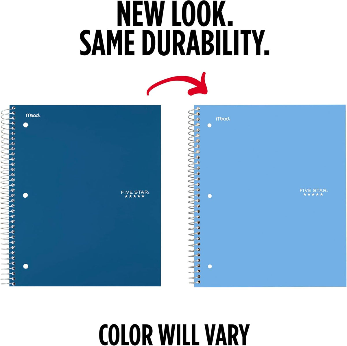100 double-sided college ruled sheets (8.5" x 11") with ink-bleed resistant paper