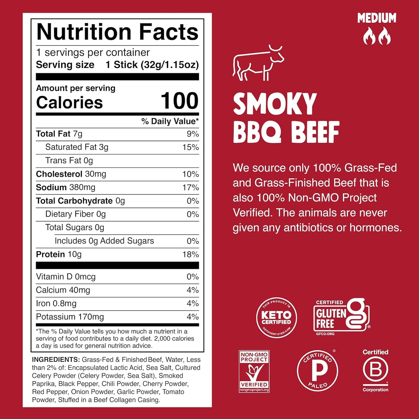 100% grass-fed and finished beef and grass-fed venison
