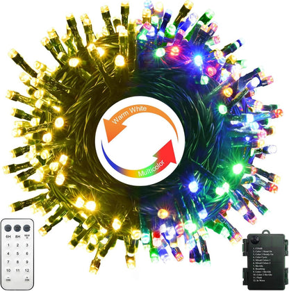 100 led count across 33 ft strand with 4-inch bulb spacing on green or clear wire
