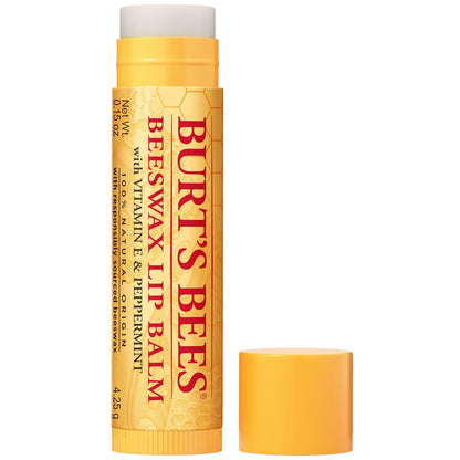 100% natural origin formula with beeswax, vitamin e, and peppermint oil