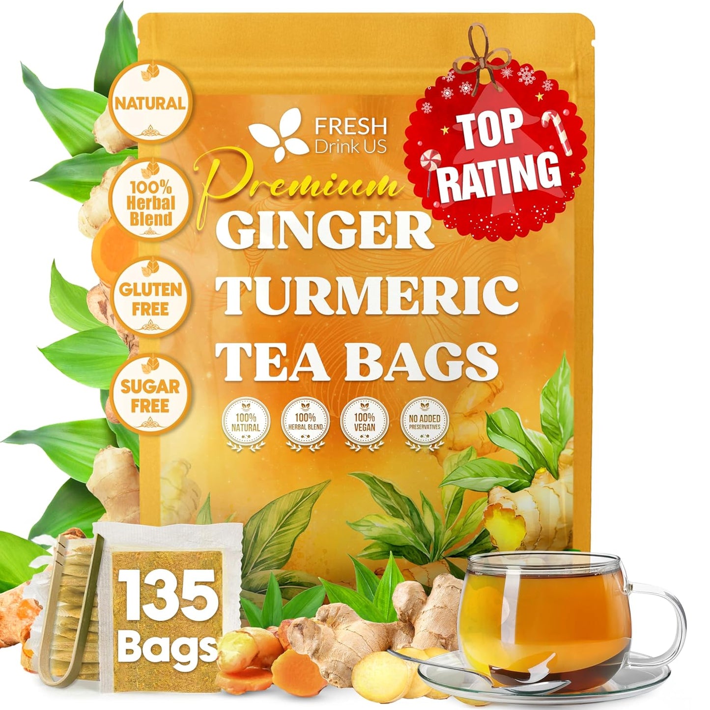 100% natural turmeric and ginger (and 230+ other single-herb and functional blends across the line)