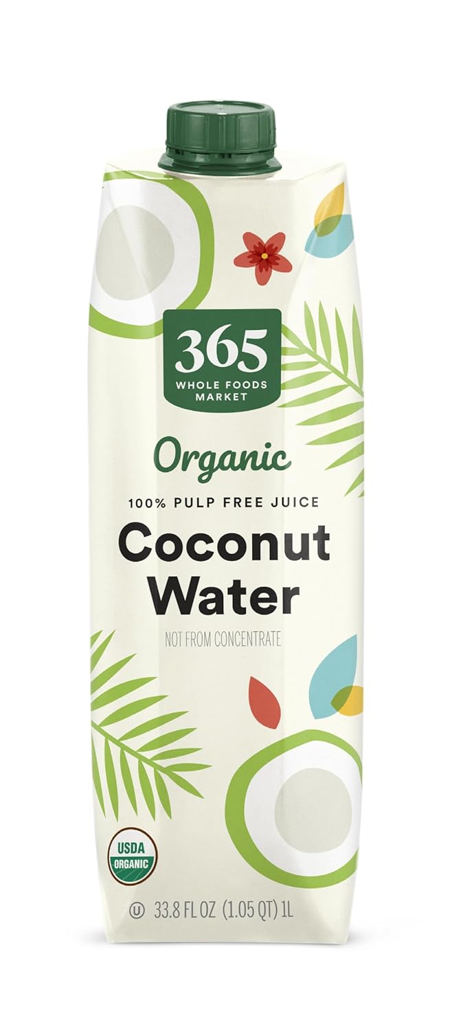 100% organic coconut water with only one ingredient on the label
