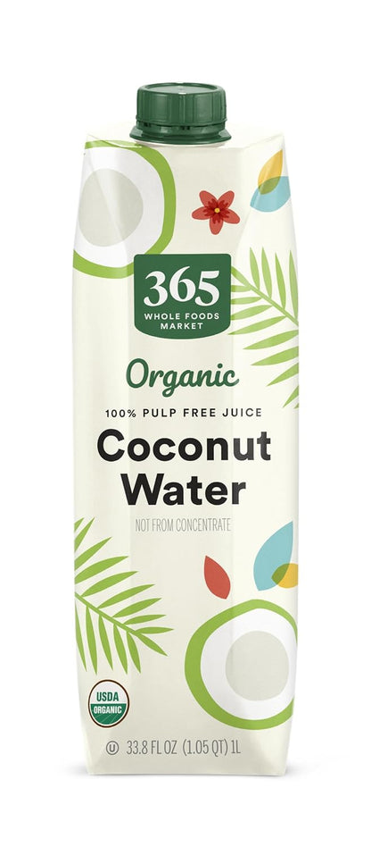 100% organic coconut water with only one ingredient on the label