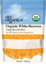 Sky Organics Organic White Beeswax Pellets – DIY Lip Balm and Body Butter for Mindful Self-Care Rituals