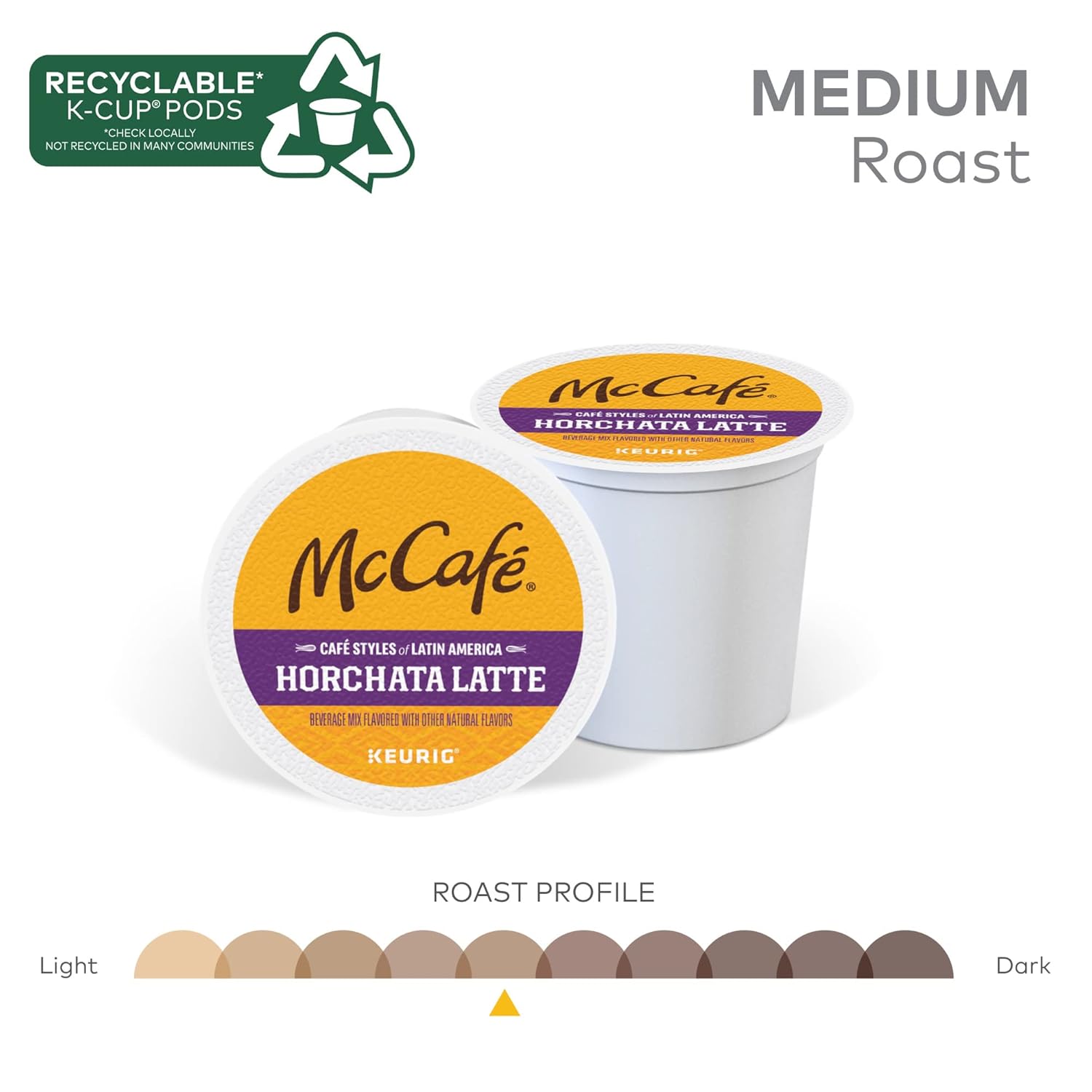 100% responsibly sourced arabica coffee, medium roast